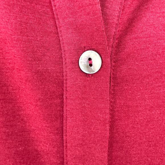 Soft Surroundings Womens Button Front Shirt Top Size 1X Flowy Minimal Tiered Red - Picture 4 of 6